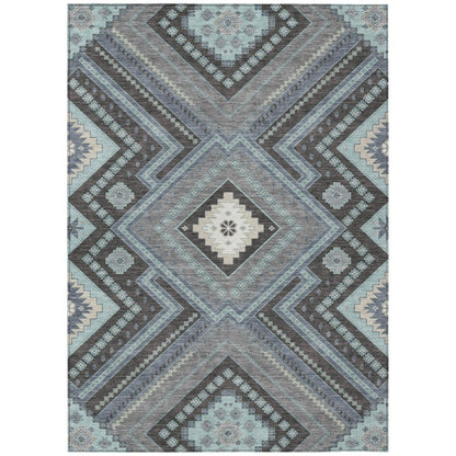 LOOMLAN Rugs Solene Pewter Washable Indoor-Outdoor Rug