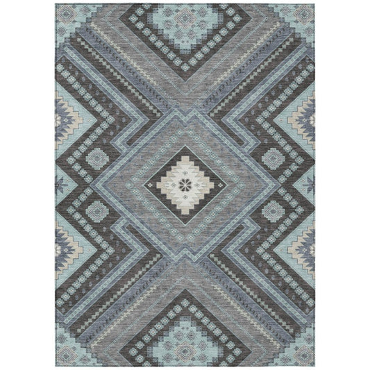 LOOMLAN Rugs Solene Pewter Washable Indoor-Outdoor Rug