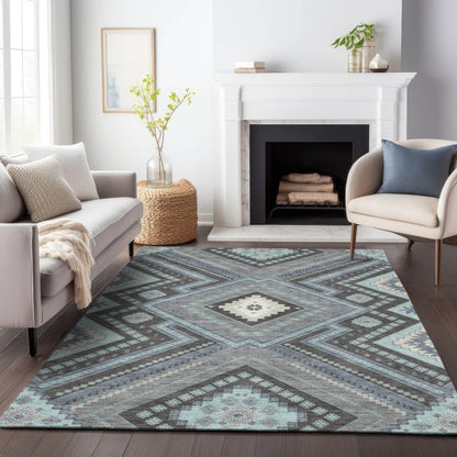 LOOMLAN Rugs Solene Pewter Washable Indoor-Outdoor Rug