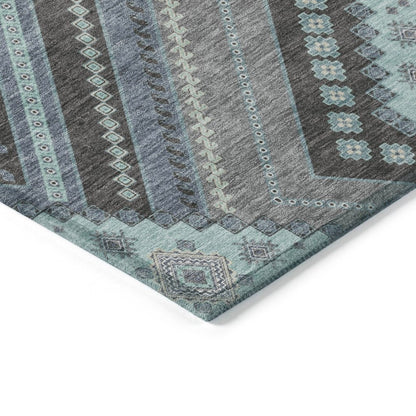 LOOMLAN Rugs Solene Pewter Washable Indoor-Outdoor Rug