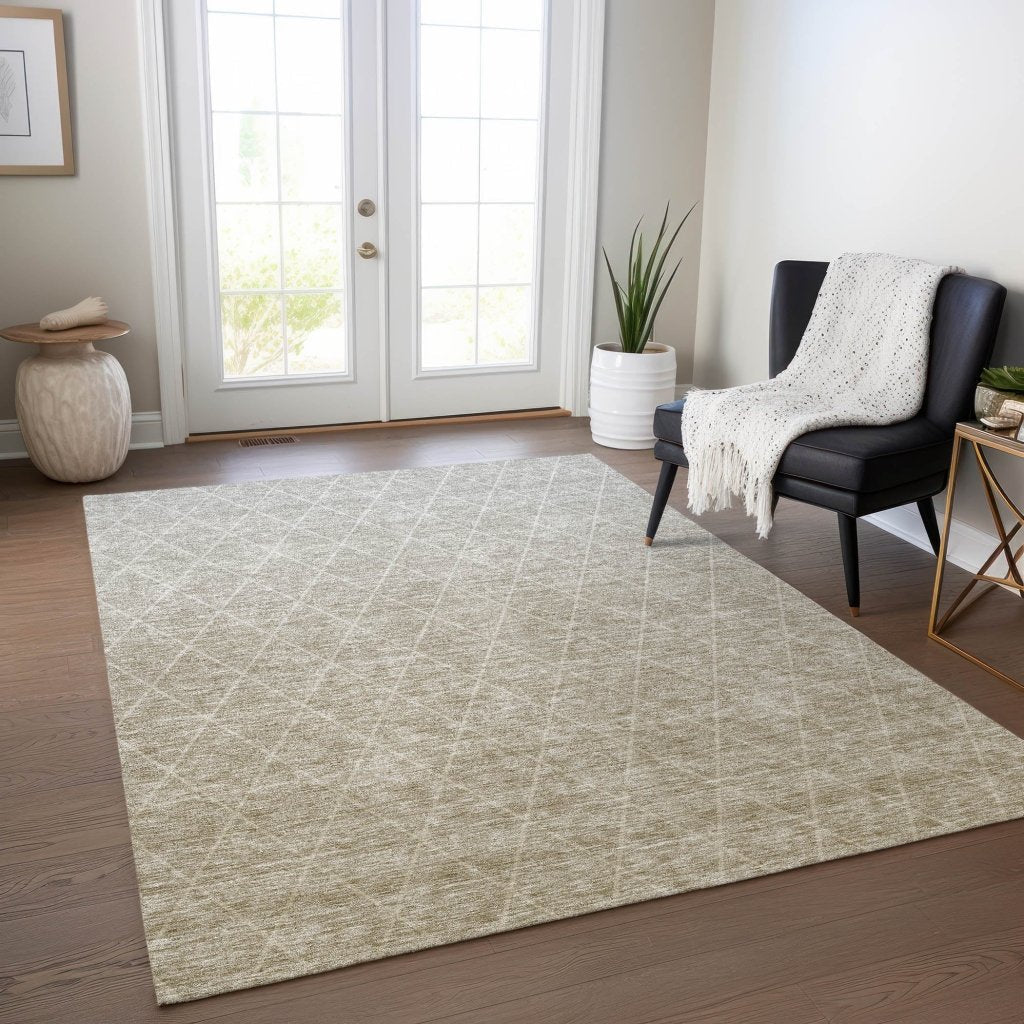 LOOMLAN Rugs Soleya Brown Washable Indoor-Outdoor Rug