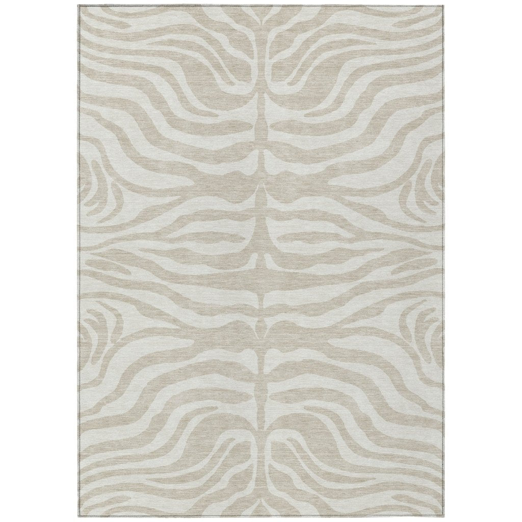 LOOMLAN Rugs Solstice Beige Washable Indoor-Outdoor Rug