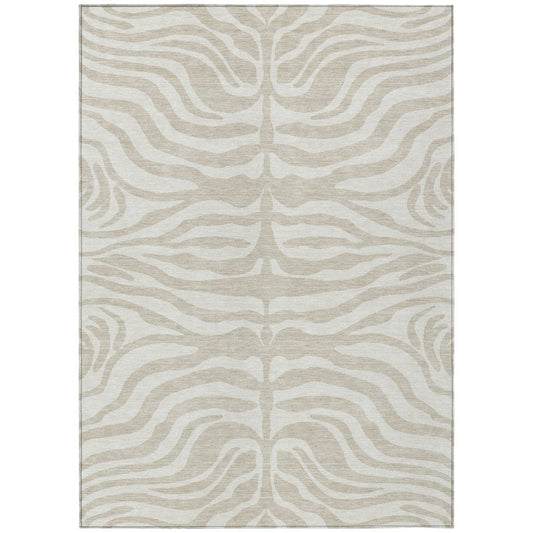 LOOMLAN Rugs Solstice Beige Washable Indoor-Outdoor Rug