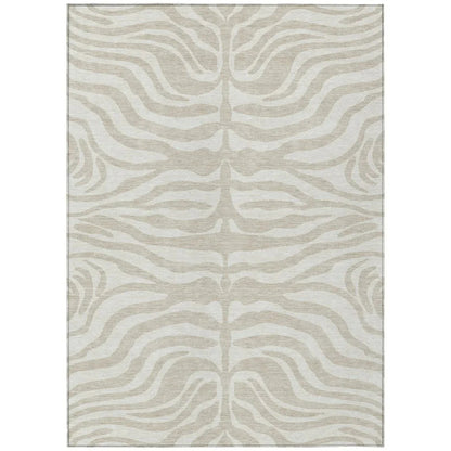 LOOMLAN Rugs Solstice Beige Washable Indoor-Outdoor Rug