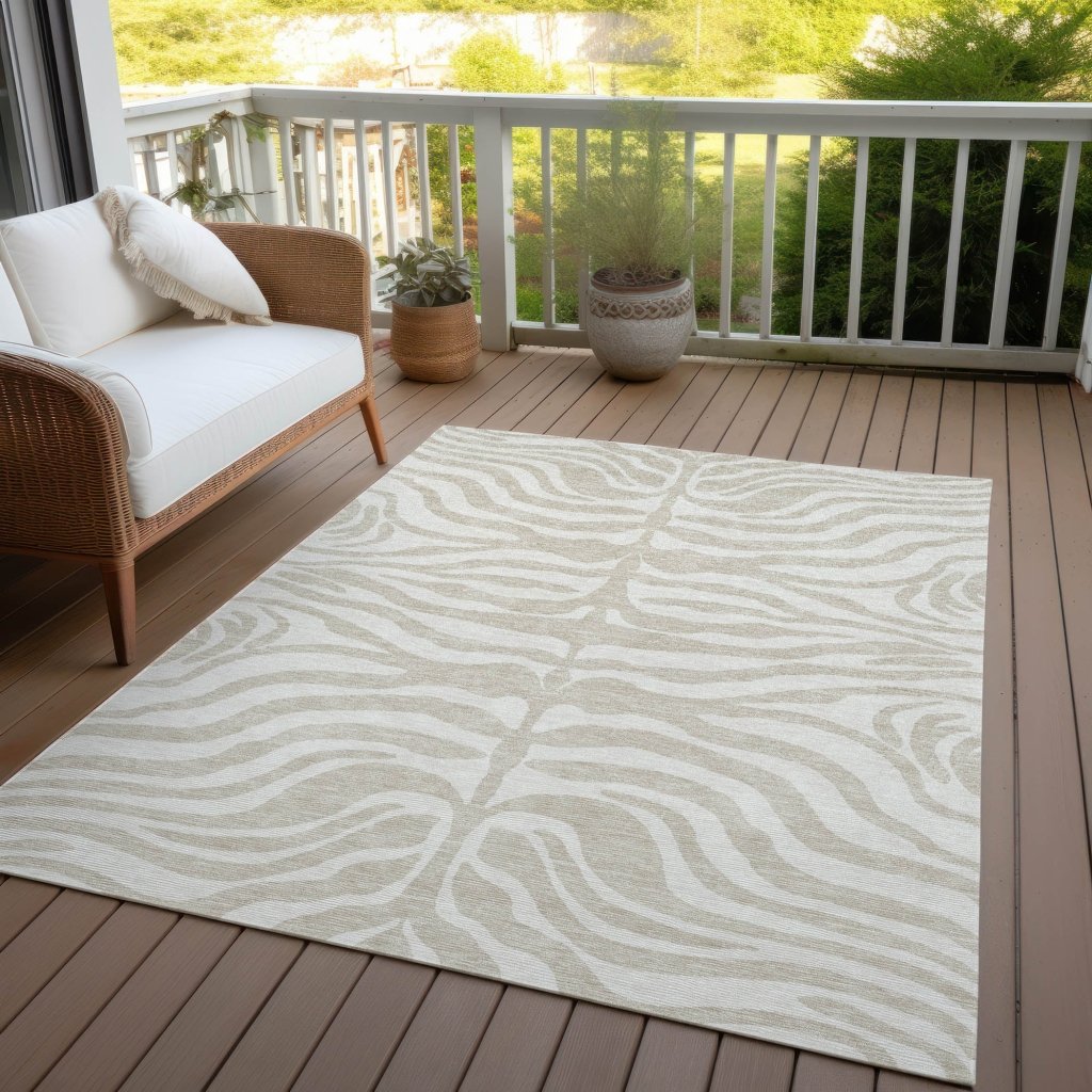 LOOMLAN Rugs Solstice Beige Washable Indoor-Outdoor Rug