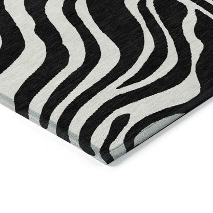 LOOMLAN Rugs Solstice Black Washable Indoor-Outdoor Rug