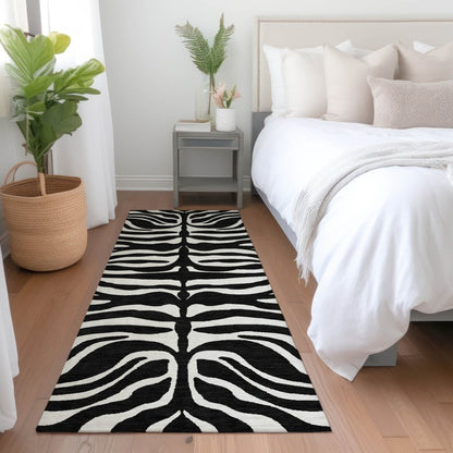 LOOMLAN Rugs Solstice Black Washable Indoor-Outdoor Rug