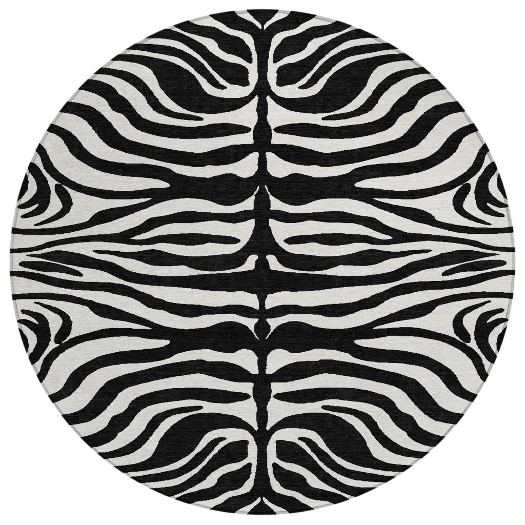 LOOMLAN Rugs Solstice Black Washable Indoor-Outdoor Rug