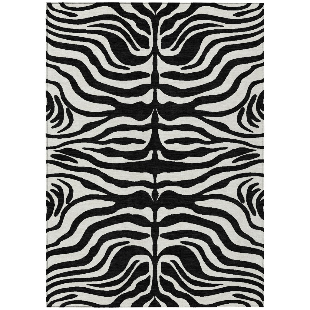 LOOMLAN Rugs Solstice Black Washable Indoor-Outdoor Rug