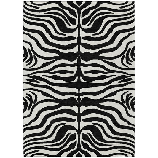 LOOMLAN Rugs Solstice Black Washable Indoor-Outdoor Rug