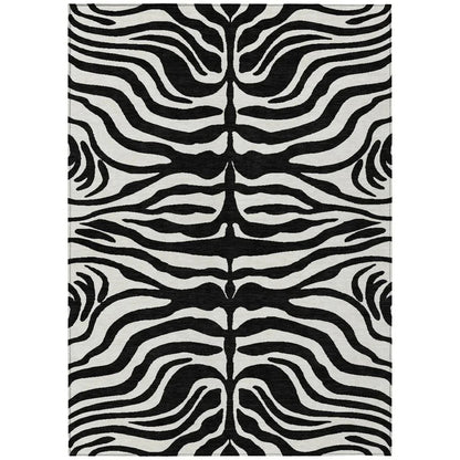 LOOMLAN Rugs Solstice Black Washable Indoor-Outdoor Rug