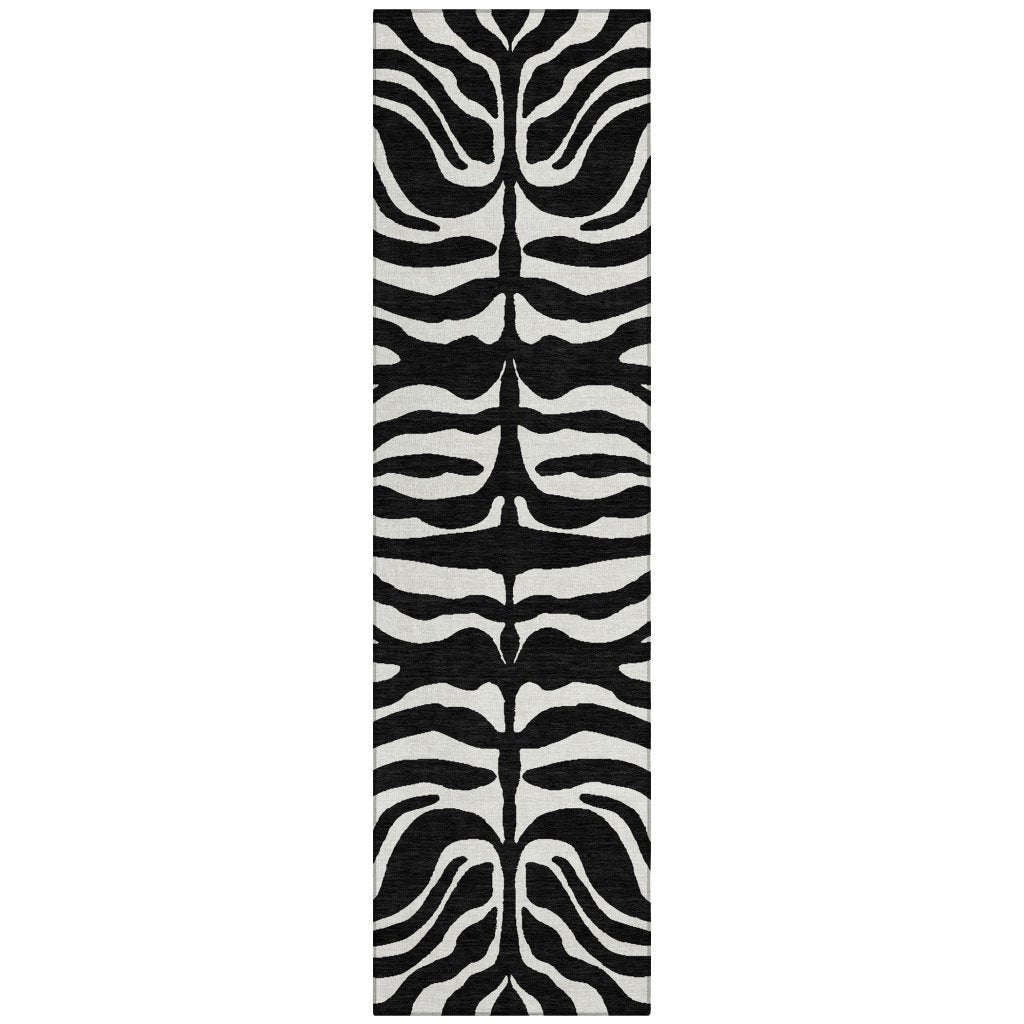 LOOMLAN Rugs Solstice Black Washable Indoor-Outdoor Rug