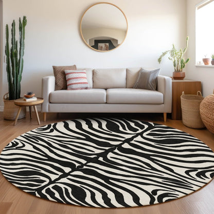 LOOMLAN Rugs Solstice Black Washable Indoor-Outdoor Rug