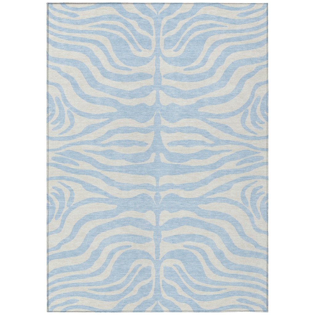 LOOMLAN Rugs Solstice Blue Washable Indoor-Outdoor Rug