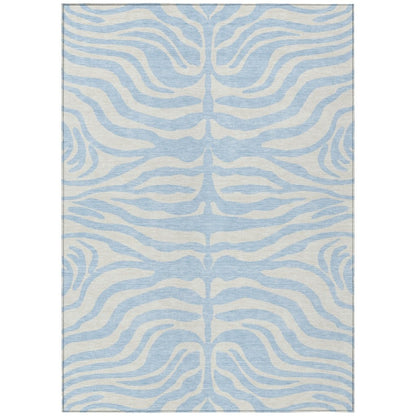 LOOMLAN Rugs Solstice Blue Washable Indoor-Outdoor Rug