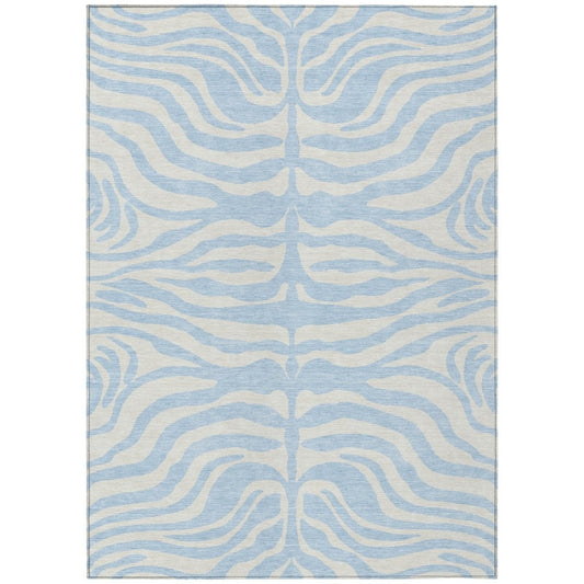 LOOMLAN Rugs Solstice Blue Washable Indoor-Outdoor Rug