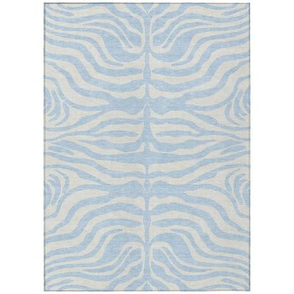 LOOMLAN Rugs Solstice Blue Washable Indoor-Outdoor Rug