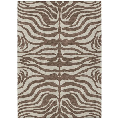 LOOMLAN Rugs Solstice Brown Washable Indoor-Outdoor Rug