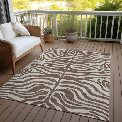 LOOMLAN Rugs Solstice Brown Washable Indoor-Outdoor Rug