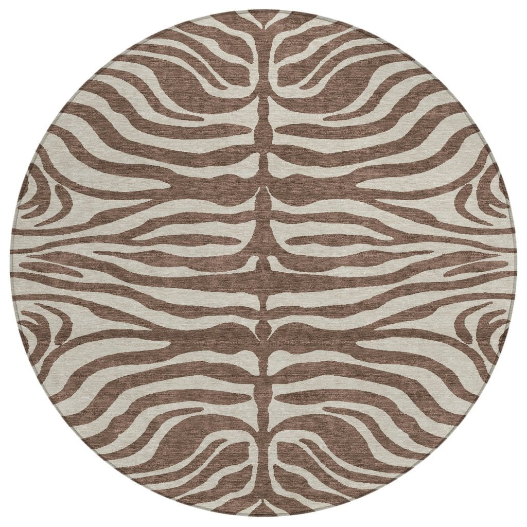 LOOMLAN Rugs Solstice Brown Washable Indoor-Outdoor Rug
