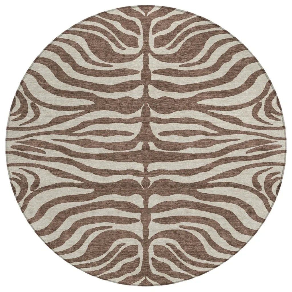 LOOMLAN Rugs Solstice Brown Washable Indoor-Outdoor Rug