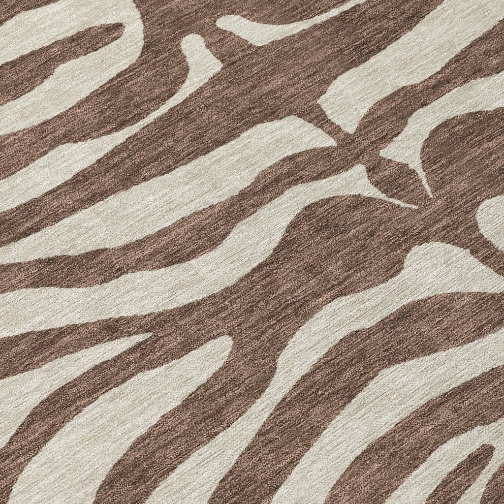 LOOMLAN Rugs Solstice Brown Washable Indoor-Outdoor Rug