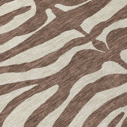 LOOMLAN Rugs Solstice Brown Washable Indoor-Outdoor Rug