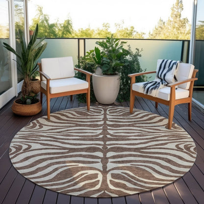 LOOMLAN Rugs Solstice Brown Washable Indoor-Outdoor Rug