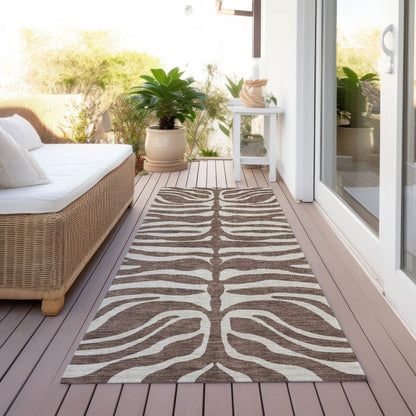 LOOMLAN Rugs Solstice Brown Washable Indoor-Outdoor Rug