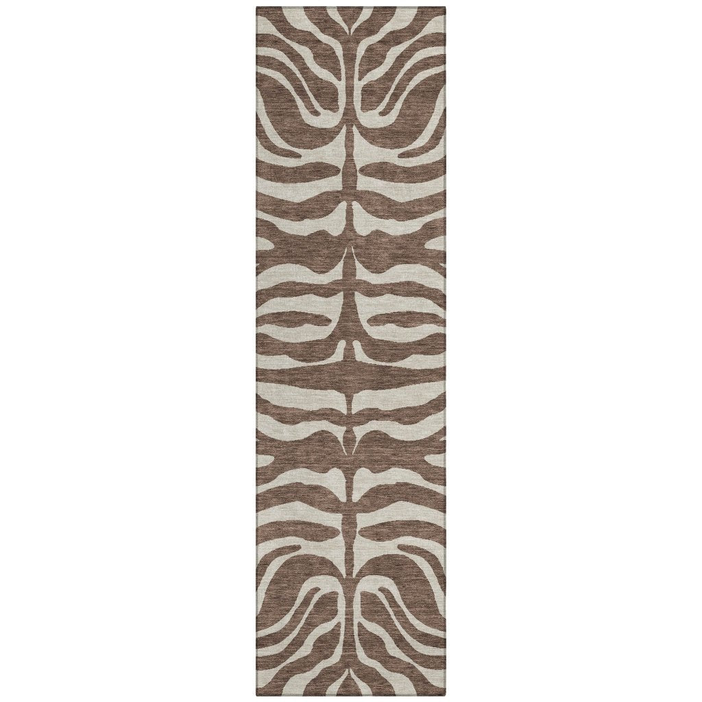 LOOMLAN Rugs Solstice Brown Washable Indoor-Outdoor Rug