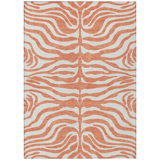 LOOMLAN Rugs Solstice Coral Washable Indoor-Outdoor Rug
