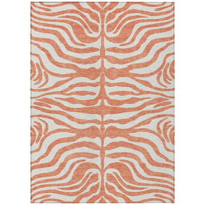 Solstice Coral Washable Indoor-Outdoor Rug