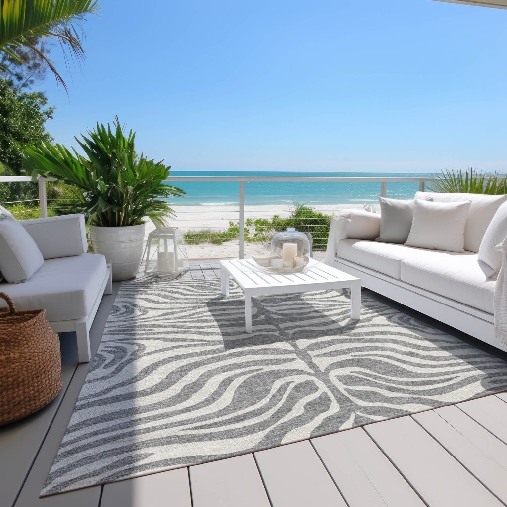LOOMLAN Rugs Solstice Gray Washable Indoor-Outdoor Rug