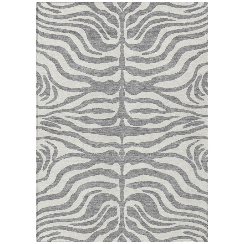 LOOMLAN Rugs Solstice Gray Washable Indoor-Outdoor Rug