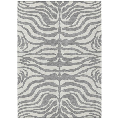 LOOMLAN Rugs Solstice Gray Washable Indoor-Outdoor Rug