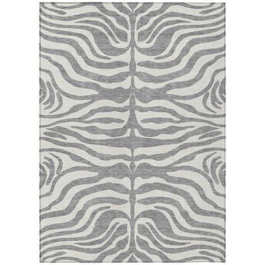 LOOMLAN Rugs Solstice Gray Washable Indoor-Outdoor Rug