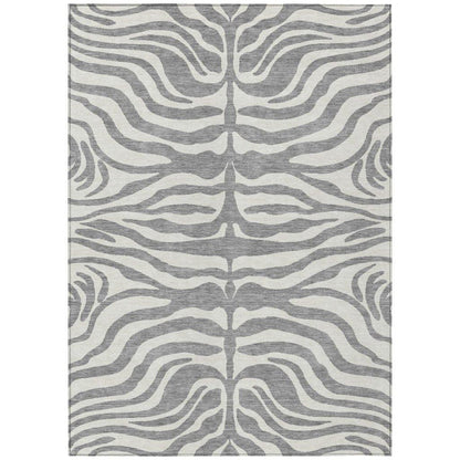 LOOMLAN Rugs Solstice Gray Washable Indoor-Outdoor Rug
