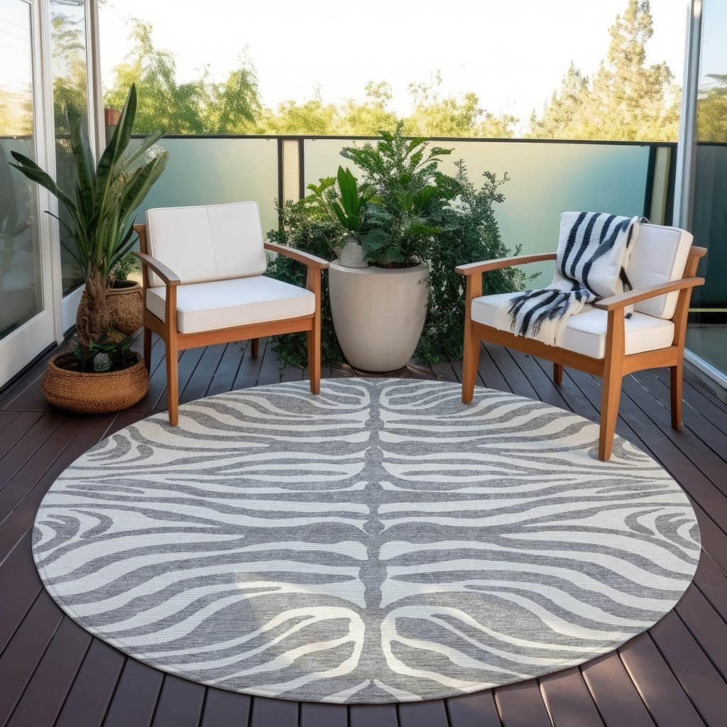 LOOMLAN Rugs Solstice Gray Washable Indoor-Outdoor Rug