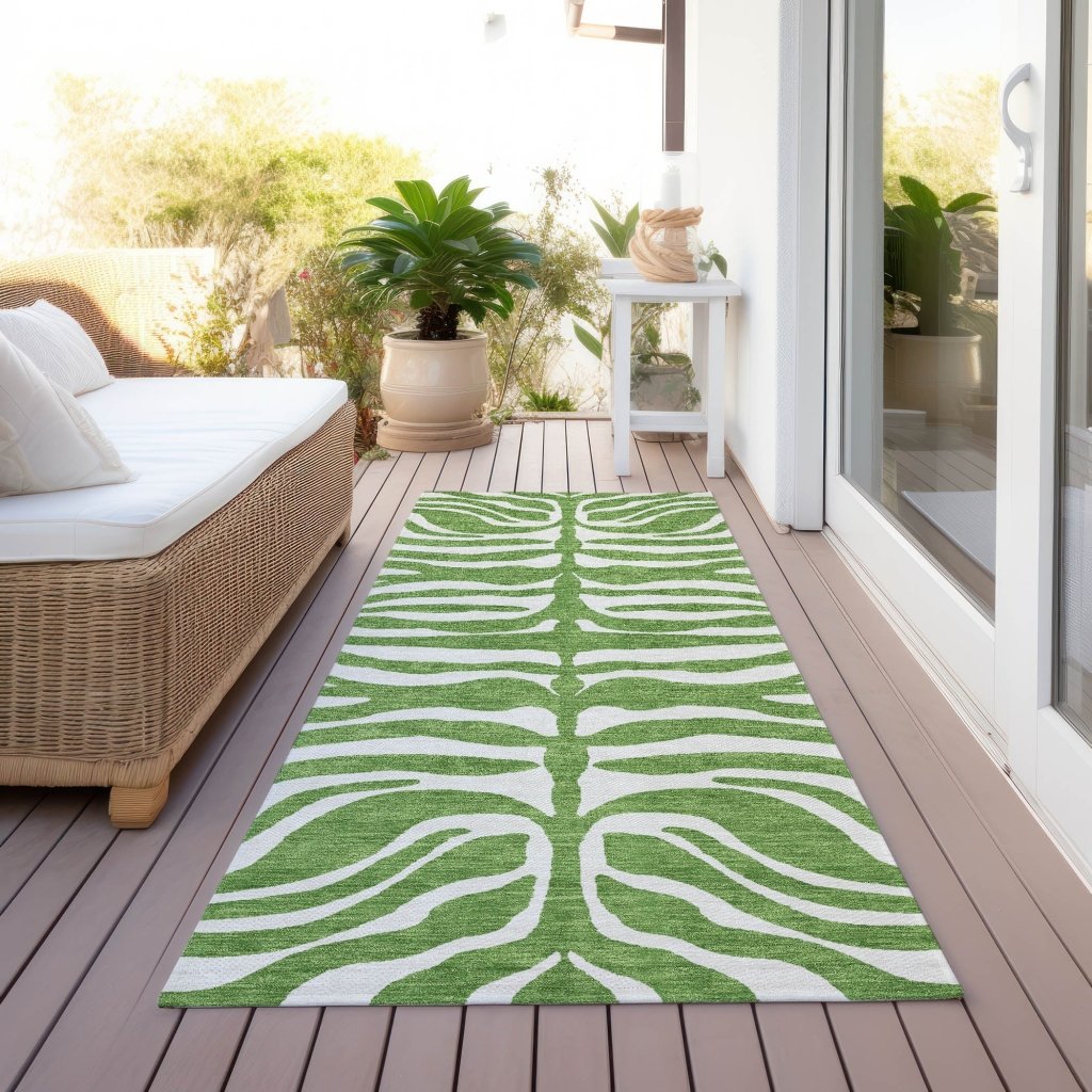 LOOMLAN Rugs Solstice Green Washable Indoor-Outdoor Rug