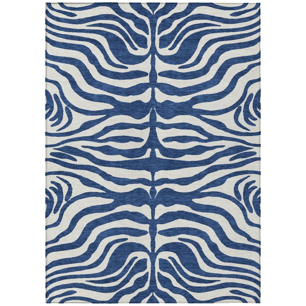 LOOMLAN Rugs Solstice Navy Washable Indoor-Outdoor Rug