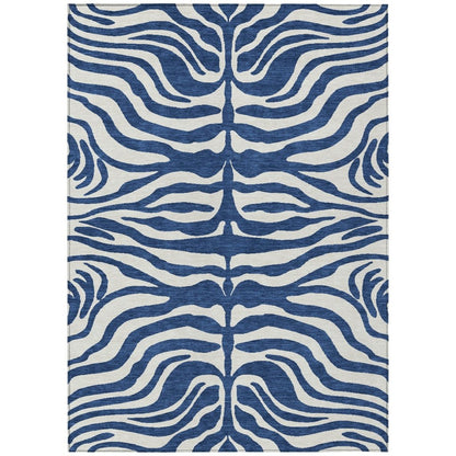 LOOMLAN Rugs Solstice Navy Washable Indoor-Outdoor Rug