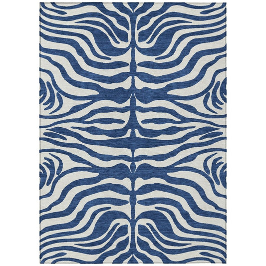 LOOMLAN Rugs Solstice Navy Washable Indoor-Outdoor Rug