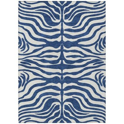 LOOMLAN Rugs Solstice Navy Washable Indoor-Outdoor Rug