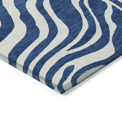 LOOMLAN Rugs Solstice Navy Washable Indoor-Outdoor Rug