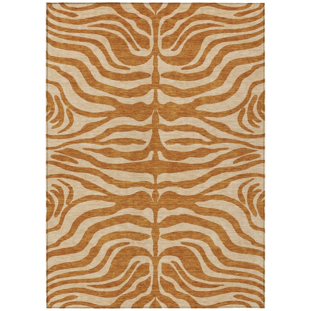 LOOMLAN Rugs Solstice Orange Washable Indoor-Outdoor Rug
