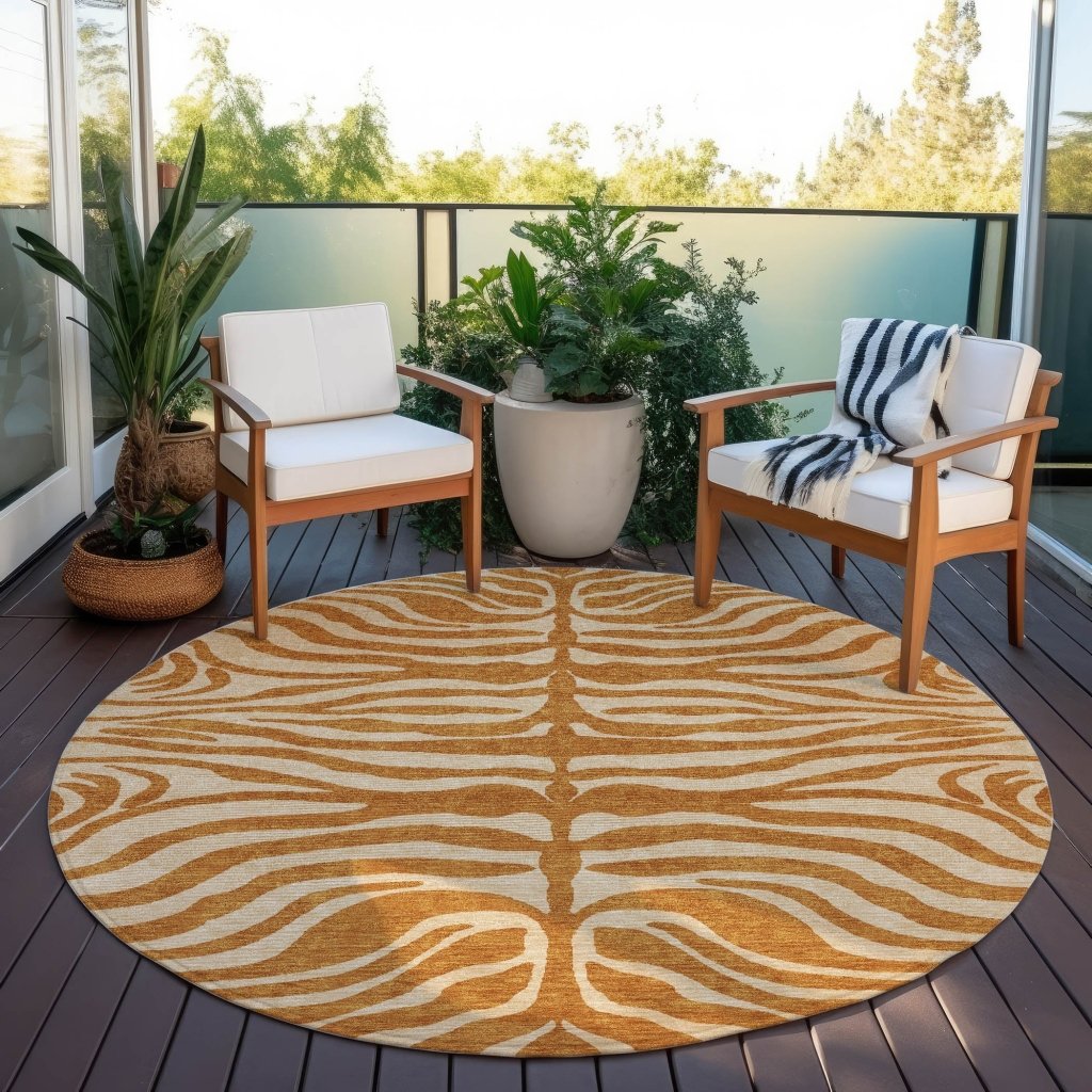 LOOMLAN Rugs Solstice Orange Washable Indoor-Outdoor Rug