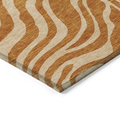 LOOMLAN Rugs Solstice Orange Washable Indoor-Outdoor Rug