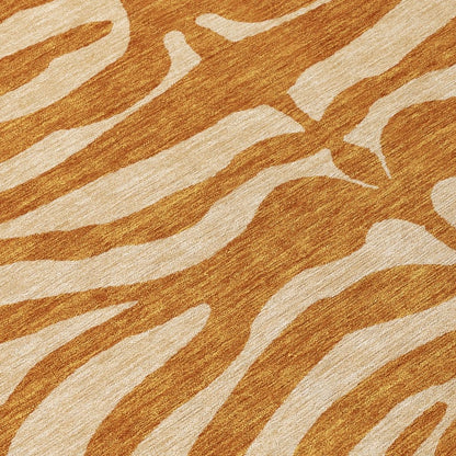 LOOMLAN Rugs Solstice Orange Washable Indoor-Outdoor Rug