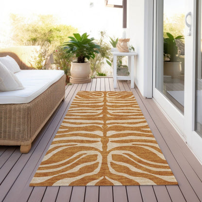 LOOMLAN Rugs Solstice Orange Washable Indoor-Outdoor Rug