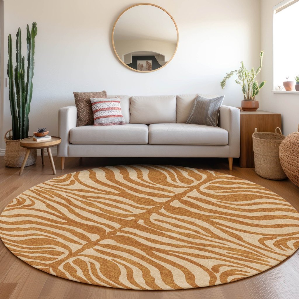 LOOMLAN Rugs Solstice Orange Washable Indoor-Outdoor Rug
